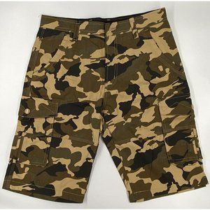 Cargo Men Size 32 Brown Camouflage Short Lightweight  Casual Wear Pockets Hiking